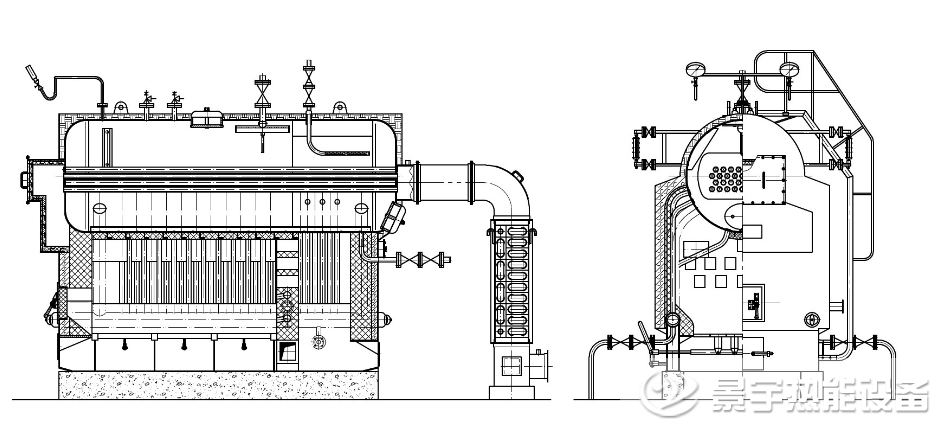 DZH生物質臥式蒸汽鍋爐本體運行原理圖